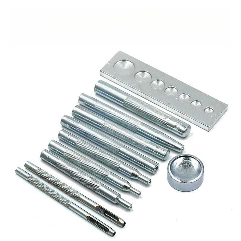Rivet Setter Tool - 11-delige set met knoopnagels, bevestigingsknoppen en