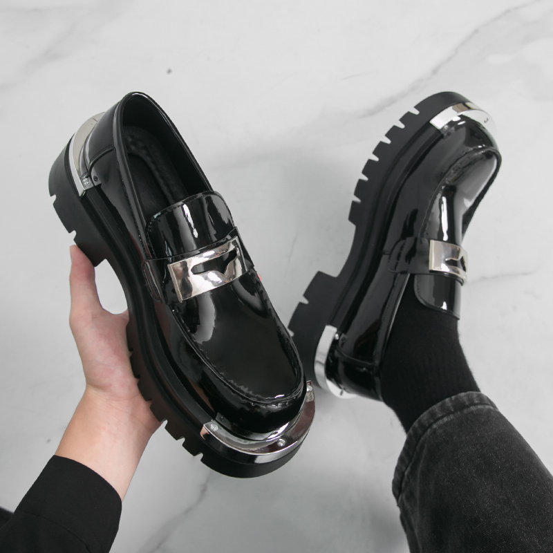 Leatherwork Designs - Leren herenschoenen met dikke zolen Luxe