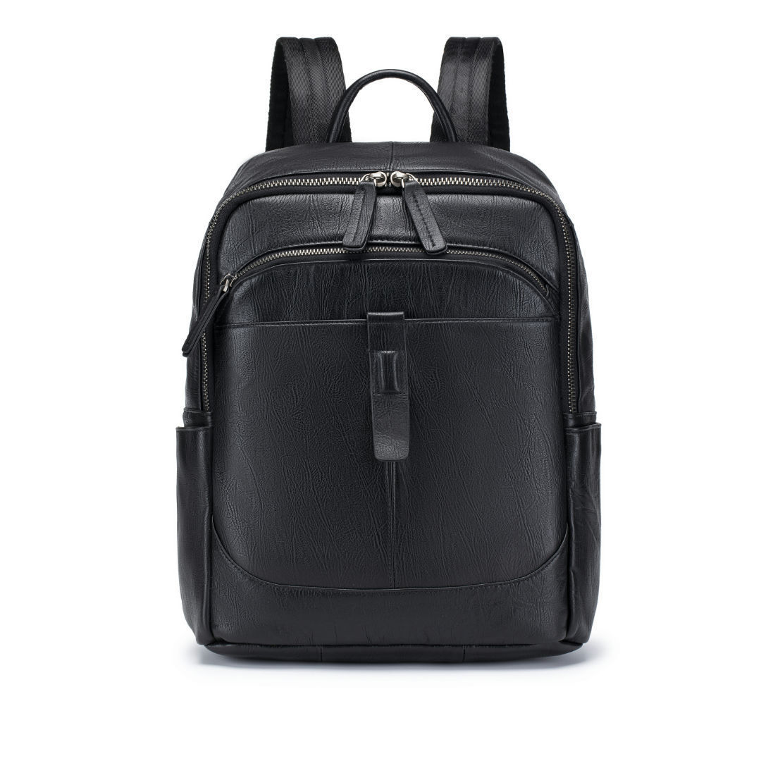 Leather Work Rucksack Mens - Zwarte Heren Rugzak van Echt Leer,