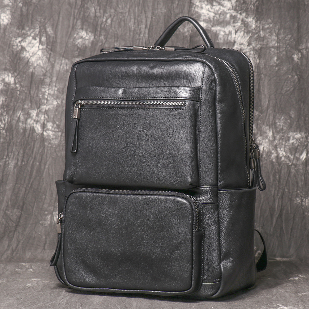 Zwarte rugzak van echt leer vo - Leather Work Rucksack Mens recensie en prijs